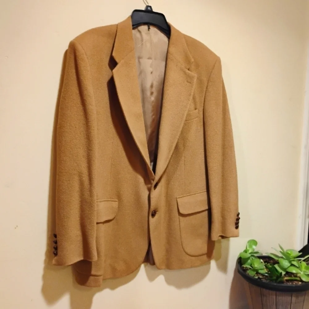 Stafford Vintage Camel Wool Blend Blazer Suit Jacket. Size 44 R​​​